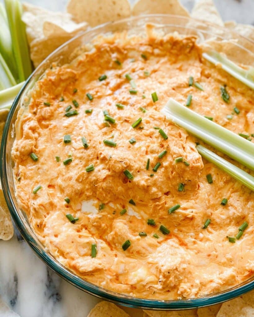 Greek Yogurt Buffalo Chicken Dip (No Cream Cheese) Recipe