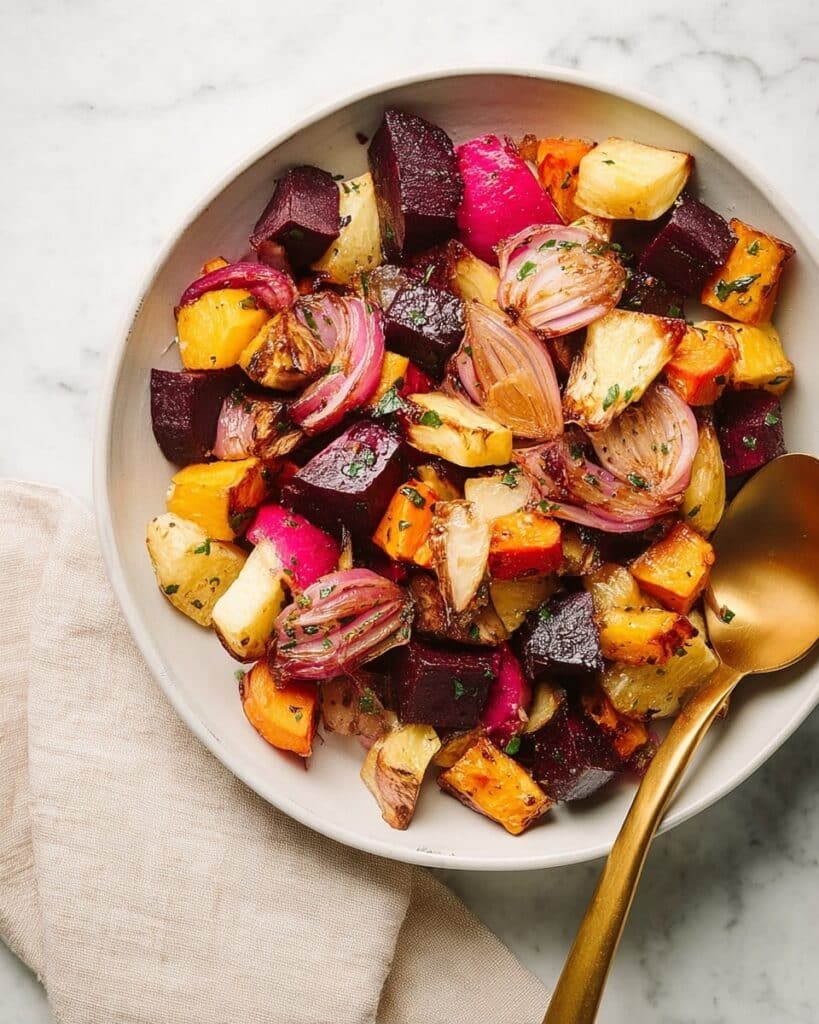 Maple Glazed Roasted Root Vegetables Recipe
