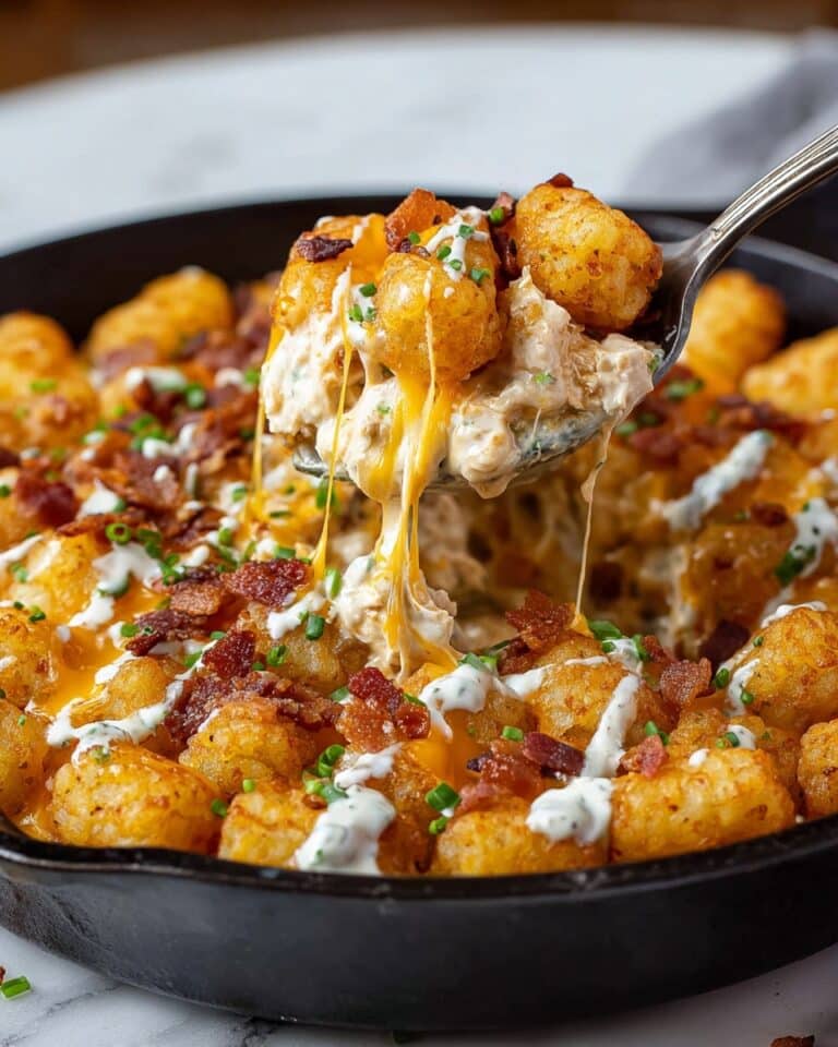 Cheddar Ranch Chicken Tater Tot Bake Recipe