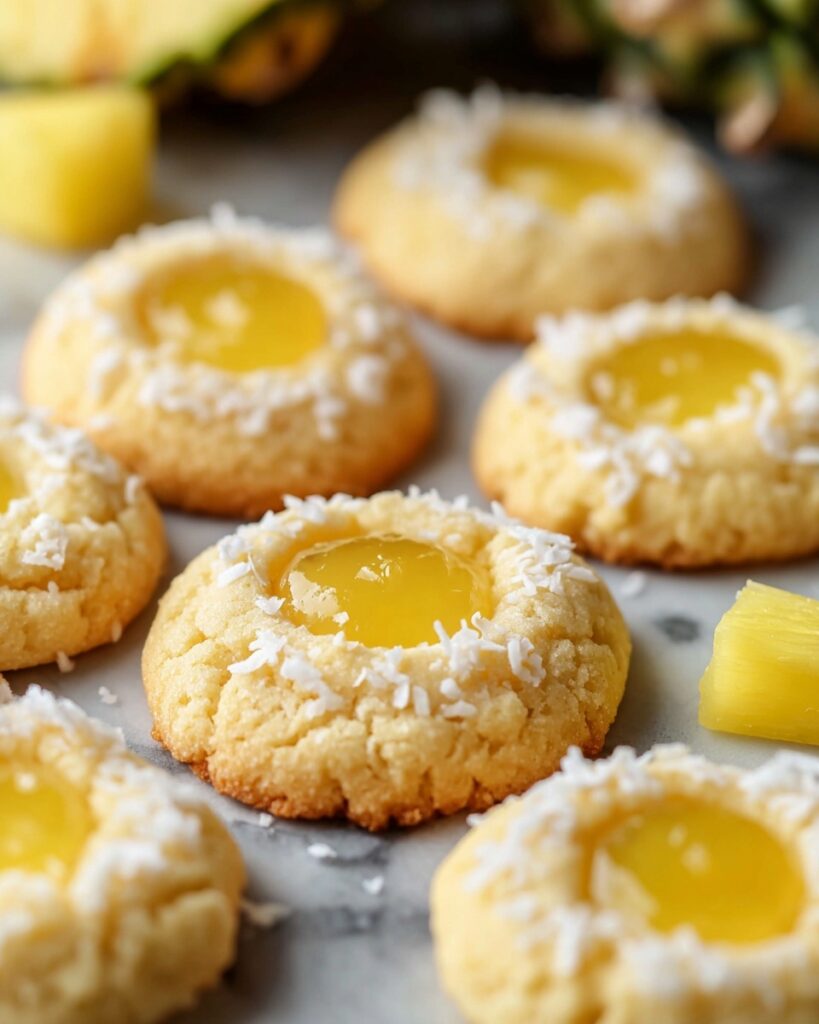 Hawaiian Pineapple Coconut Thumbprint Cookies Recipe