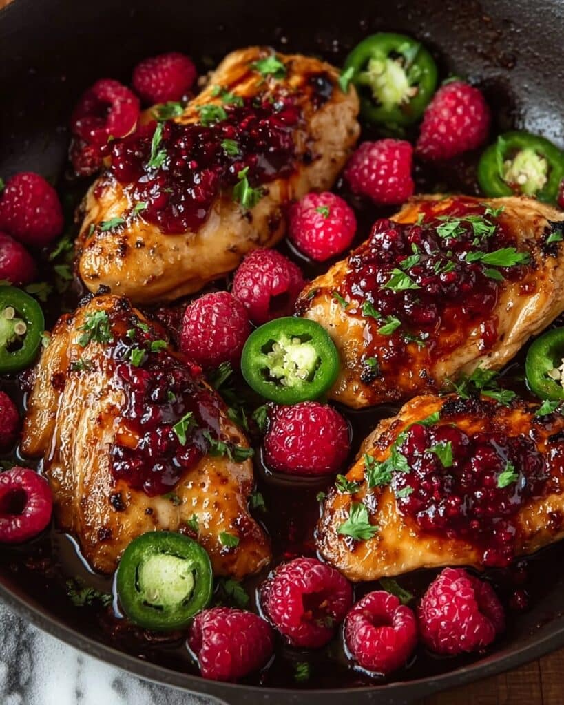 Sweet and Spicy Jalapeno Raspberry Chicken in Just 25 Minutes Recipe