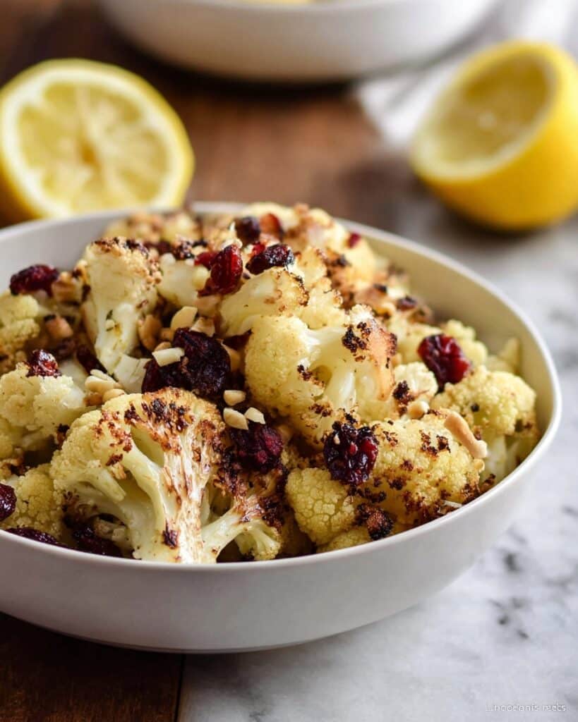 Roasted Cauliflower Salad with Cranberries, Almonds, and Parmesan Recipe