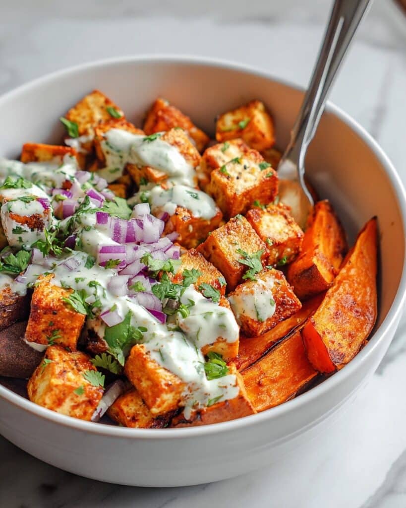 Sheet Pan Buffalo Chicken and Sweet Potato Bowls Recipe