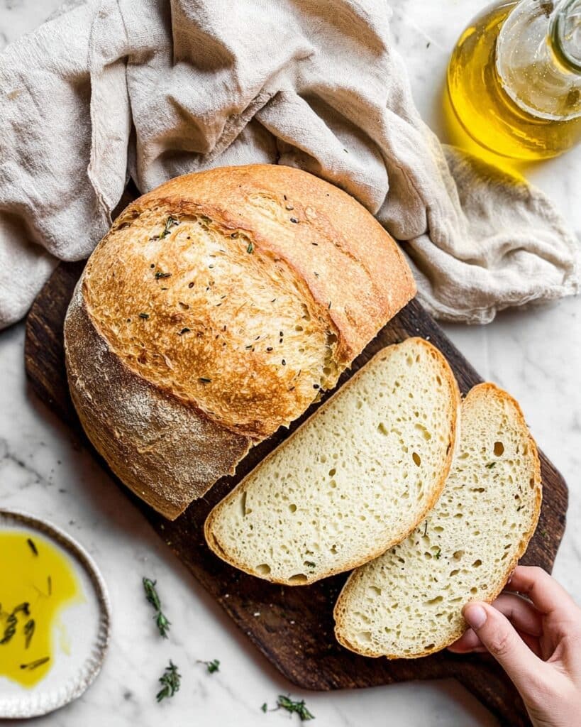 Dutch Oven Garlic and Herb Bread Recipe