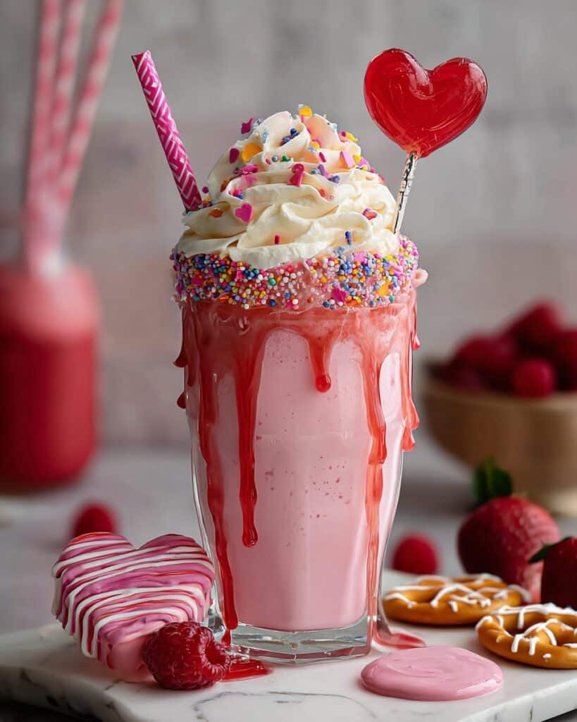 Valentine Strawberry Chocolate Milkshake Recipe