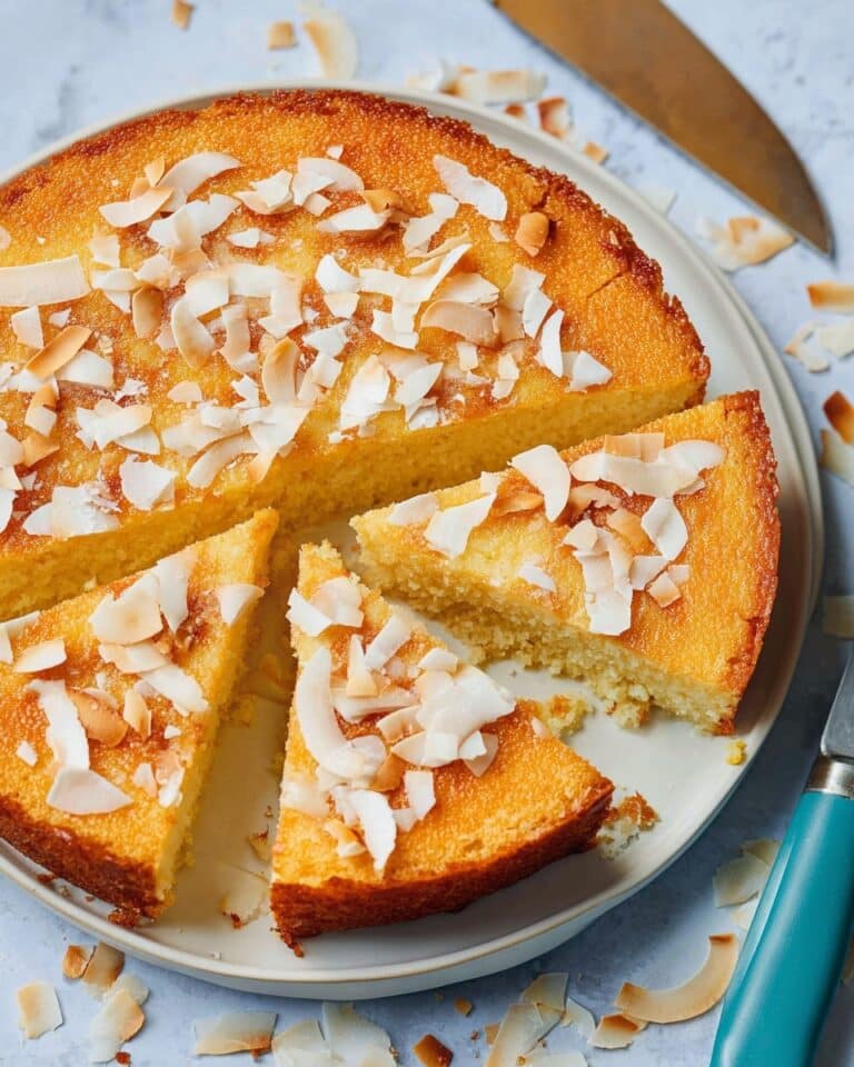 Basbousa Semolina Cake with Cinnamon Syrup and Toasted Almonds Recipe