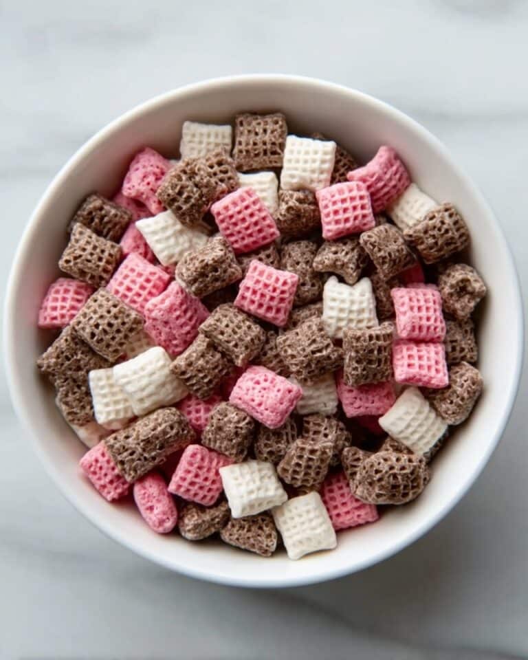 Sweet Easy Neapolitan Puppy Chow Snack Mix Recipe