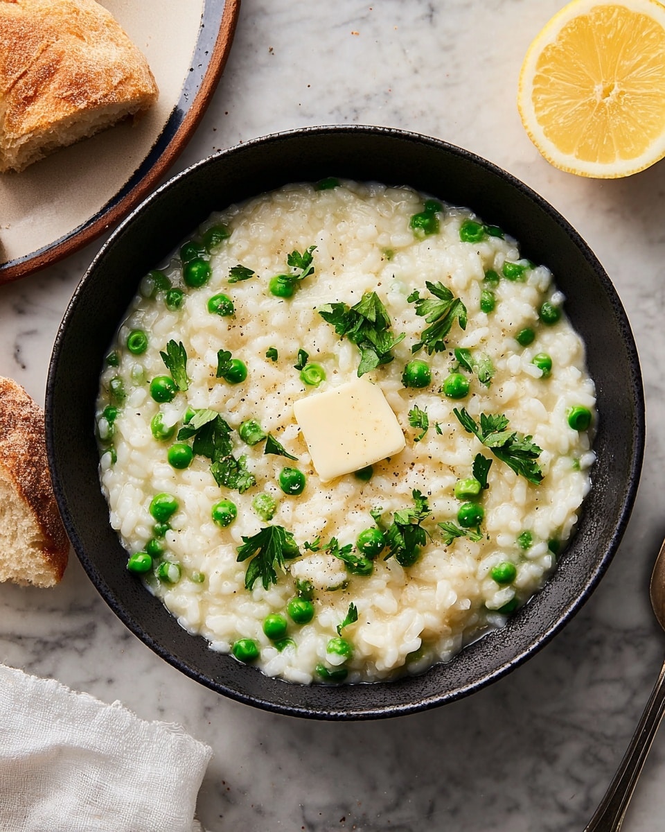 Baked Lemon Parmesan Risotto with Peas Recipe