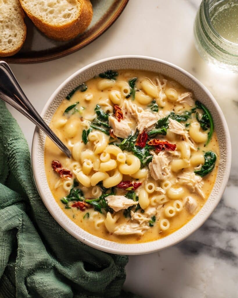Slow Cooker Creamy Tuscan Chicken and Spinach Soup Recipe