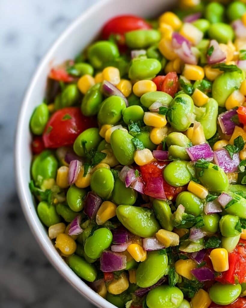 Edamame Salad with Cilantro Lime Dressing Recipe