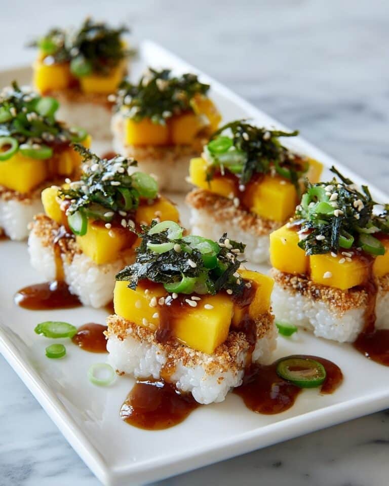 Swicy Mango Crispy Rice Sushi Recipe