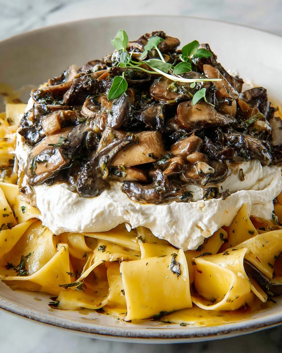 Creamy Mushroom Pasta with Burrata Recipe
